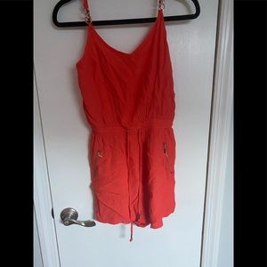 Bebe Womens Romper-Coral